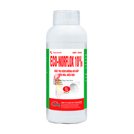 ECO NORFLOX 10% - ĐẶC TRỊ VIÊM ĐƯỜNG HÔ HẤP, TIÊU HÓA, NIỆU DỤC