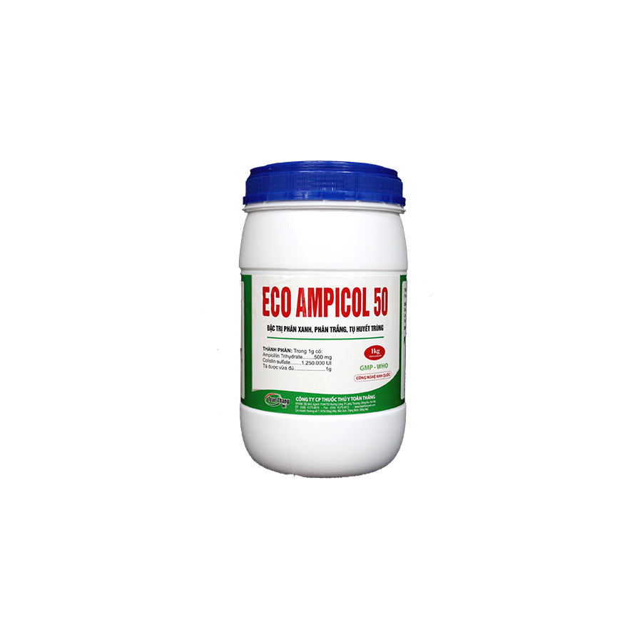 Eco Ampicol 50 - Đặc trị phân xanh, phân trắng, tụ huyết trùng