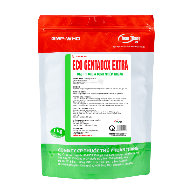ECO GENTADOX EXTRA - ĐẶC TRỊ CRD VÀ BỆNH NHIỄM KHUẨN.