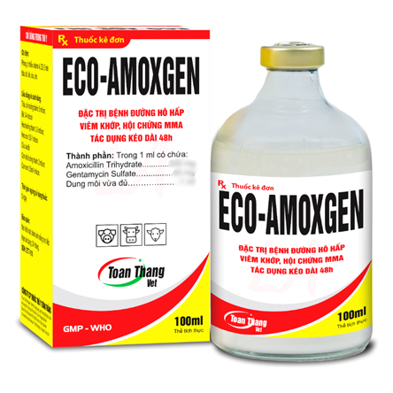 ECO AMOGEN LA - Đặc trị đường hô hấp, viêm khớp, viêm vú, viêm tử cung, mất sữa. Tác dụng kéo dài 48 giờ