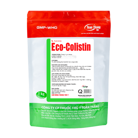 ECO - COLISTIN - Đặc trị nhiễm khuẩn đường tiêu hóa do vi khuẩn.