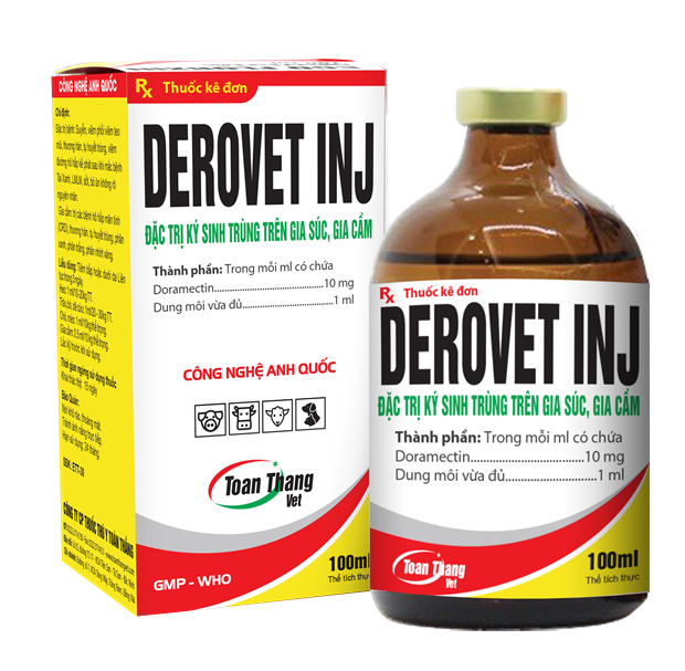 ECO - DEROVET INJ - Đặc trị Ký sinh trùng đường máu trên gia súc, gia cầm.