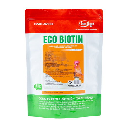 ECO - BIOTIN  (dạng cốm) - Kích thích bung lông, bật cựa, tạo mã vàng chân, vàng da, chống cắn mổ