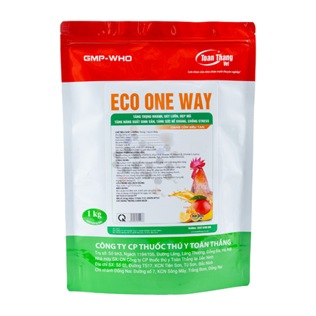 ECO ONE WAY - Tăng trọng nhanh, dày lườn, đẹp mã. Tăng năng suất sinh sản, tăng sức đề kháng, chống stress