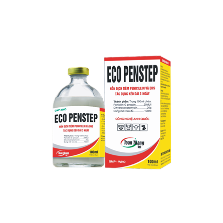 Eco Penstep - Hỗn dịch tiêm Penicillin và DHS. Tác dụng kéo dài 72 giờ