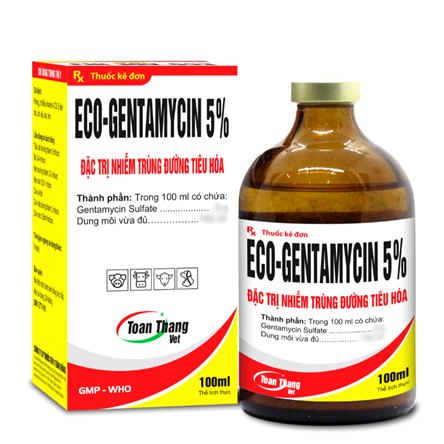 ECO - GENTAMYCIN  5% - Đặc trị nhiễm trùng đường tiêu hóa.