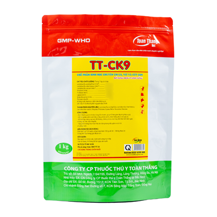 TT-CK9 - Chế phẩm sinh học chuyên úm gà, vịt và cút con men vi sinh sống chịu kháng sinh